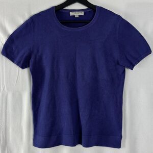 Carolyn Taylor Size M Short Sleeve Round Neck Casual Top Purple Pullover Shirt